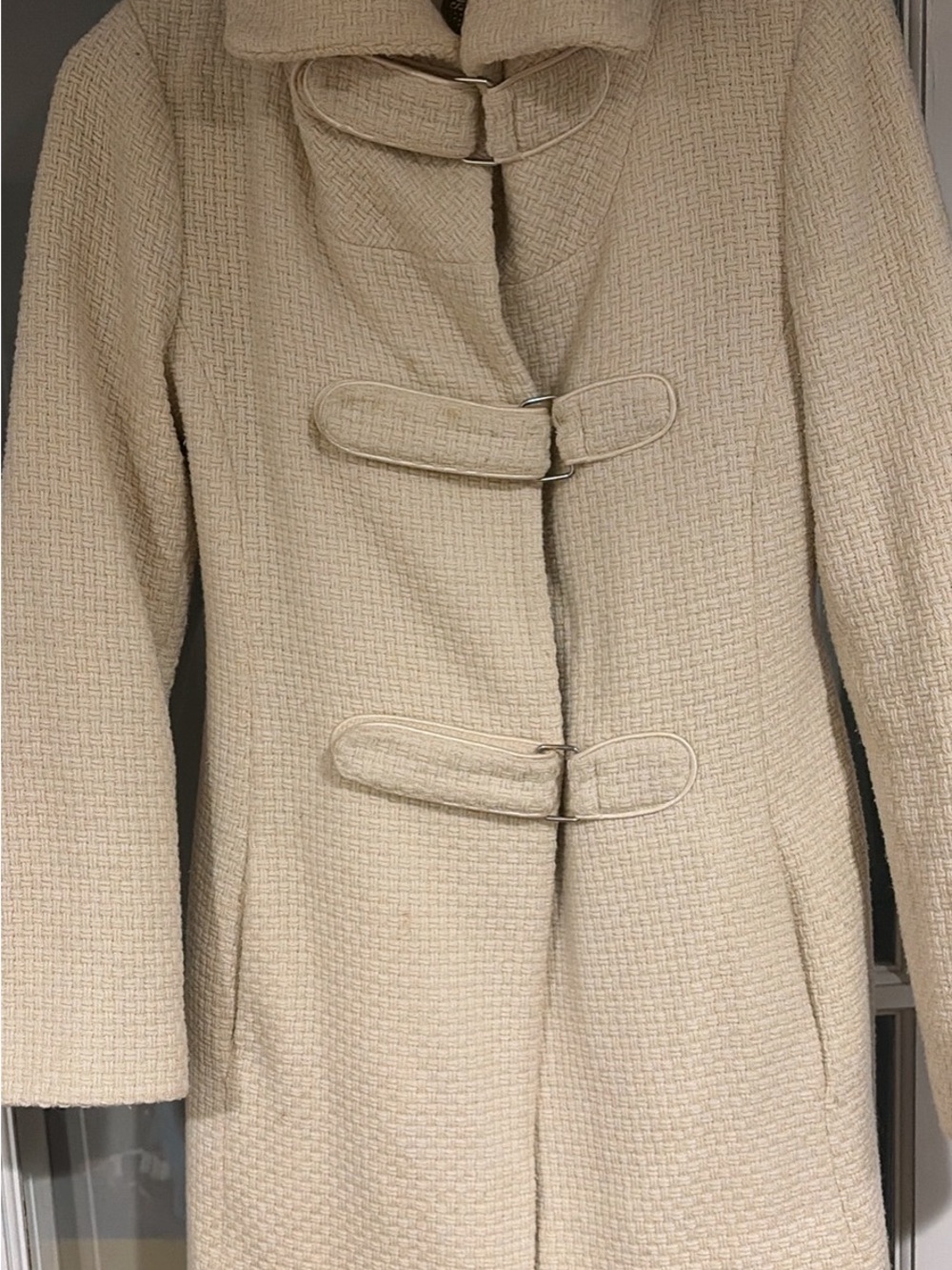 Soia & Kyo Cream Toggle-Front Trench Coat